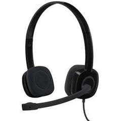Logitech Stereo H151 Wired Headset - Premium Sound Quality, Comfortable Fit, Stylish Black Design